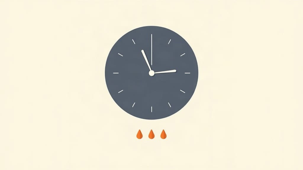 A stopwatch next to a simplified Google Ads dashboard showing campaign metrics and a checklist, representing a 30-minute audit process.