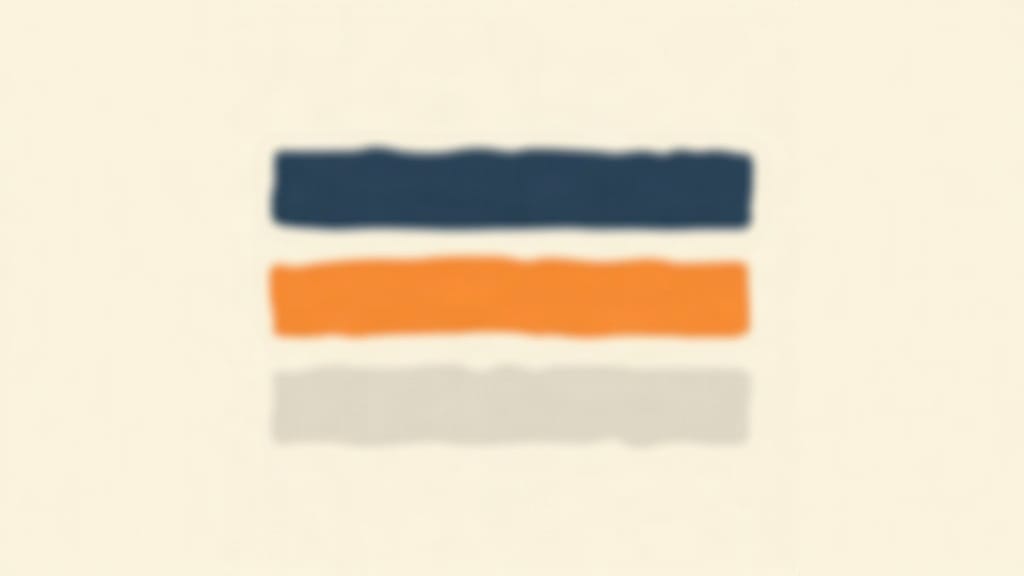 Three stacked horizontal progress bars at different fill levels (navy, orange, and grey) representing the three sub-components of Google Ads Quality Score.